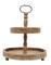 Hello Honey® 18.5" Distressed Brown Wooden 2-Tier Tray with Metal Handle
